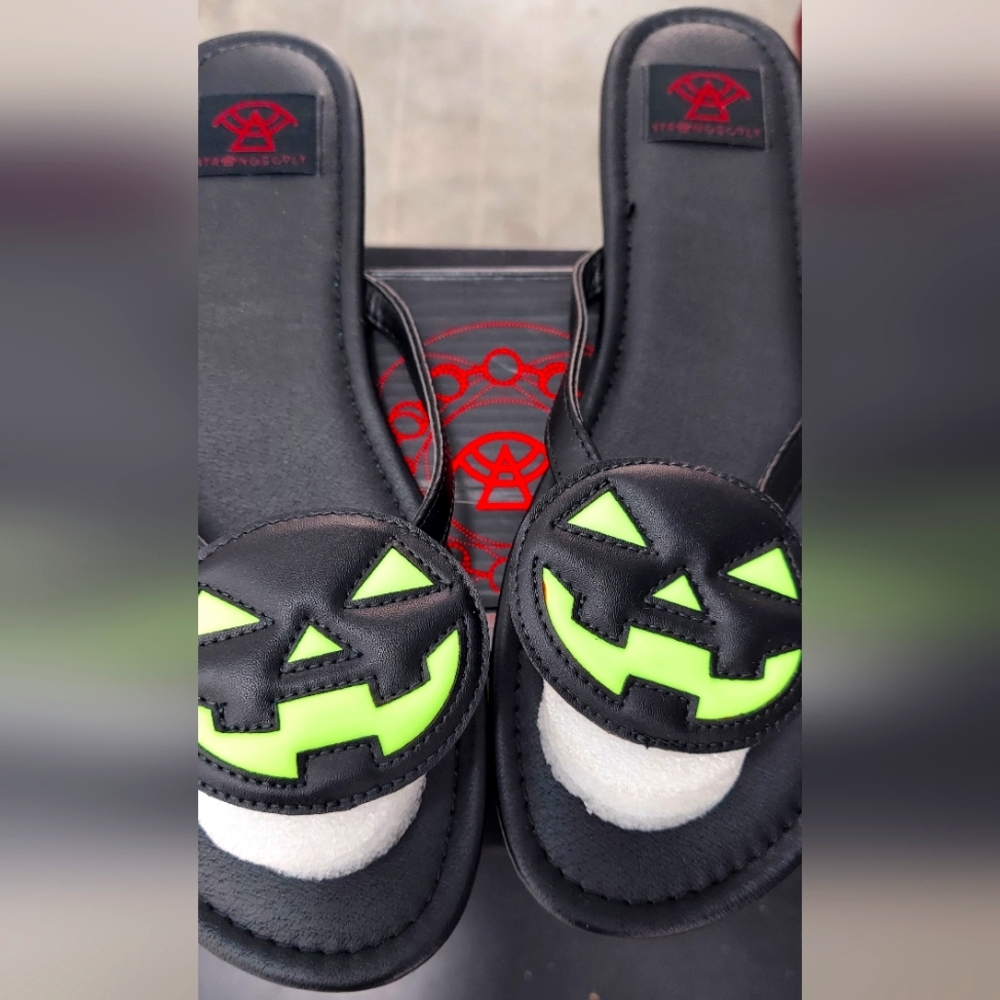 $ $ S O L D $ $ Glow in the Dark Jack-O-Lantern Sandals